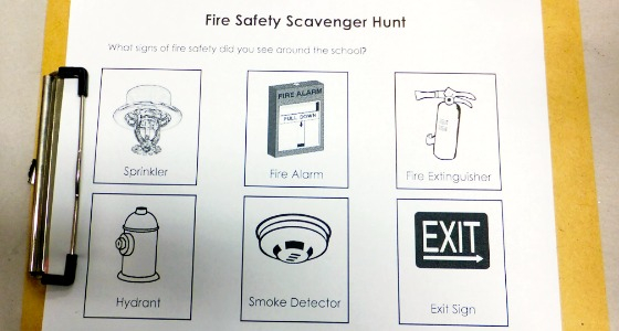 Fire Safety Scavenger Hunt