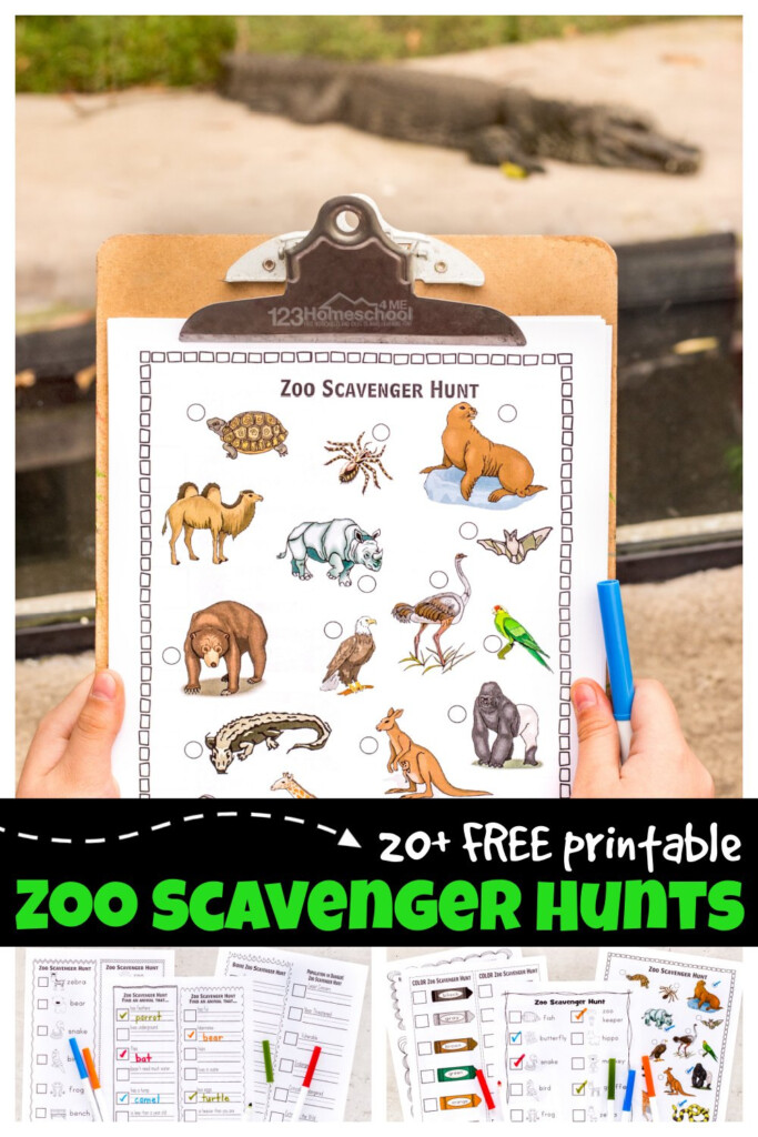 FREE 20 Zoo Scavenger Hunt Printabless For Kids