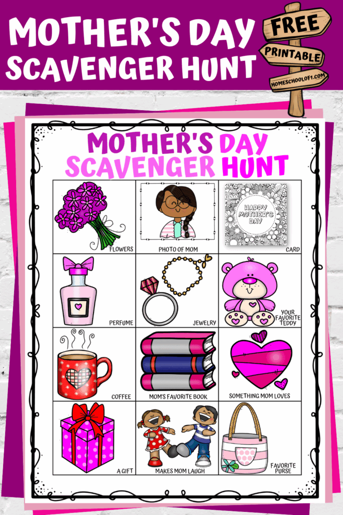 Free Mother s Day Scavenger Hunt Printable For Kids