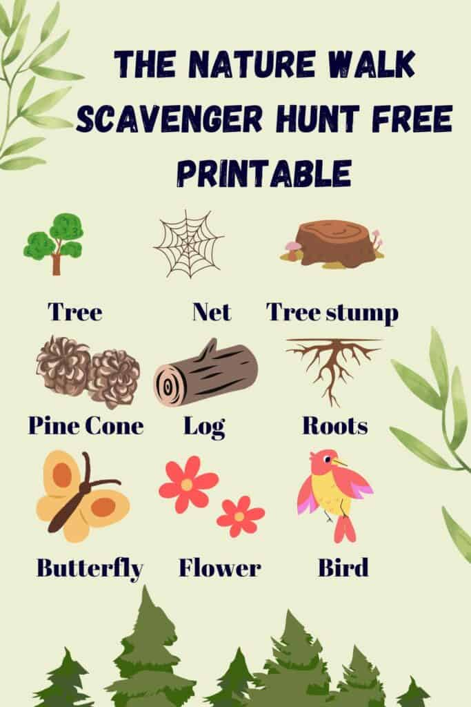 Free Nature Walk Scavenger Hunt Printable