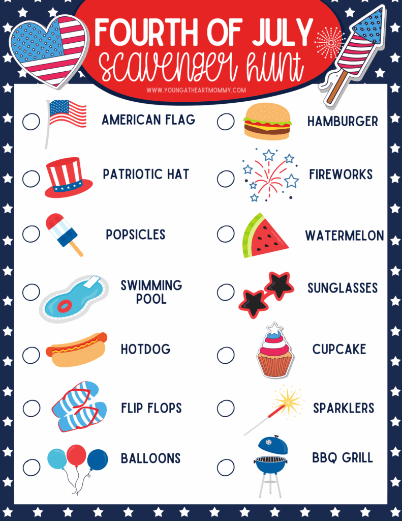 Free Printable 4th Of July Scavenger Hunt Free Templates Printable
