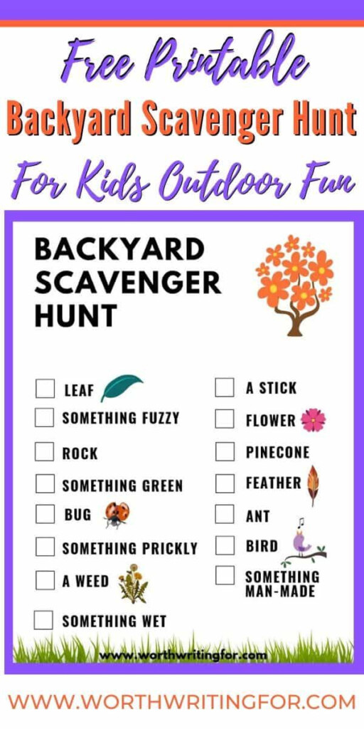 Free Printable Backyard Scavenger Hunt For Kids Scavenger Hunt For 