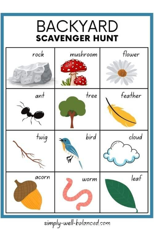 Free Printable Backyard Scavenger Hunt For Kids Simply Well Balanced
