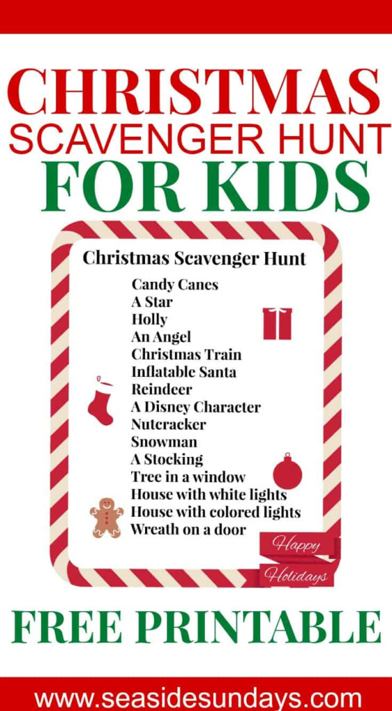 Free Printable Christmas Scavenger Hunt For Kids
