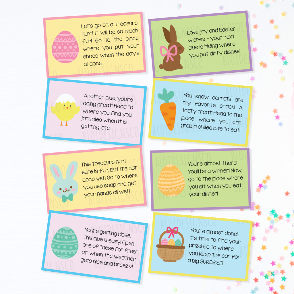 Free Printable Easter Basket Scavenger Hunt Clues Download Free 