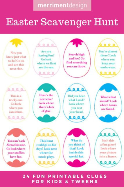 Free Printable Easter Scavenger Hunt Clues For Kids And Tweens 