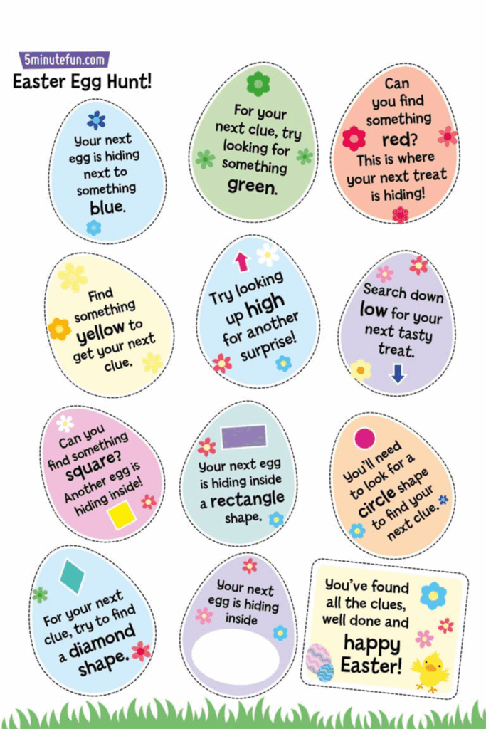 Free Printable Easter Scavenger Hunt Clues For Kids And Tweens Artofit