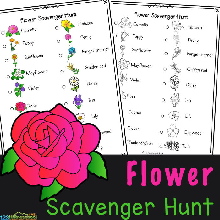  FREE Printable Flower Scavenger Hunt