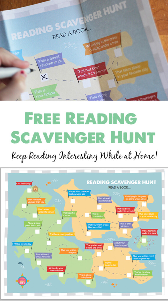 Free Printable For Growing Bookworms Kids Reading Scavenger Hunt 