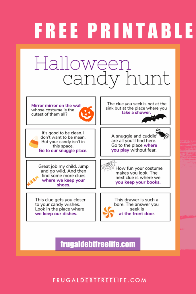 Free Printable Halloween Candy Scavenger Hunt For Kids Frugal Debt 