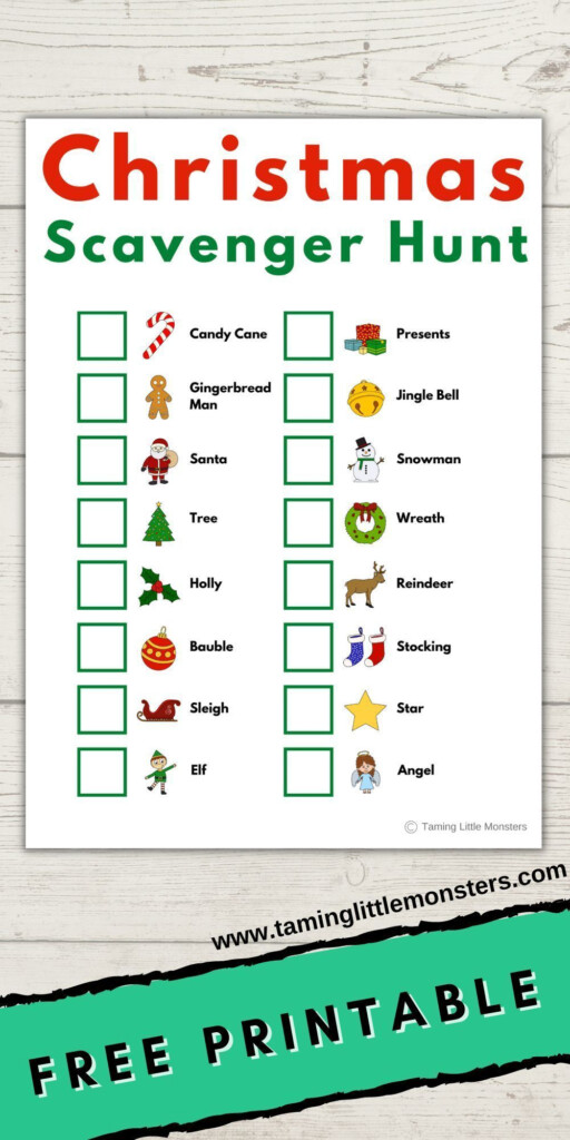 Free Printable Indoor Christmas Scavenger Hunt Printable Educational 