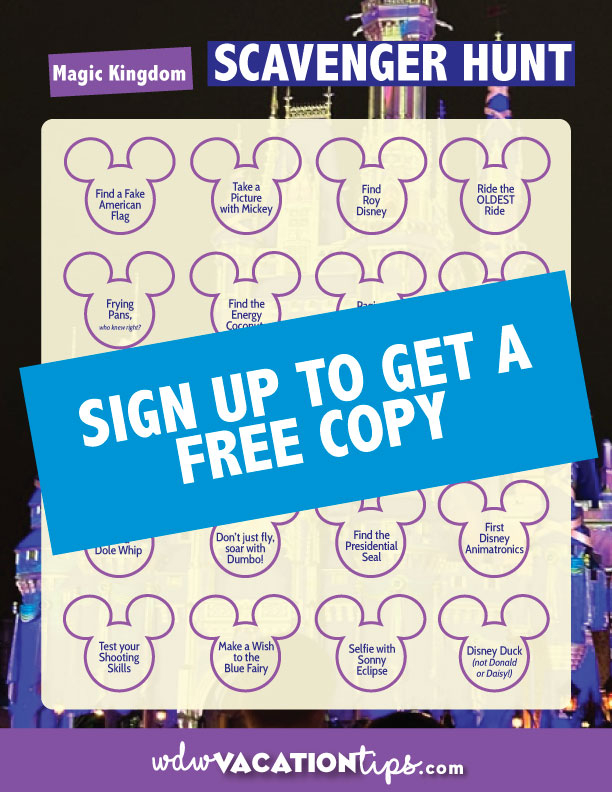 FREE Printable Magic Kingdom Scavenger Hunt WDW Vacation Tips