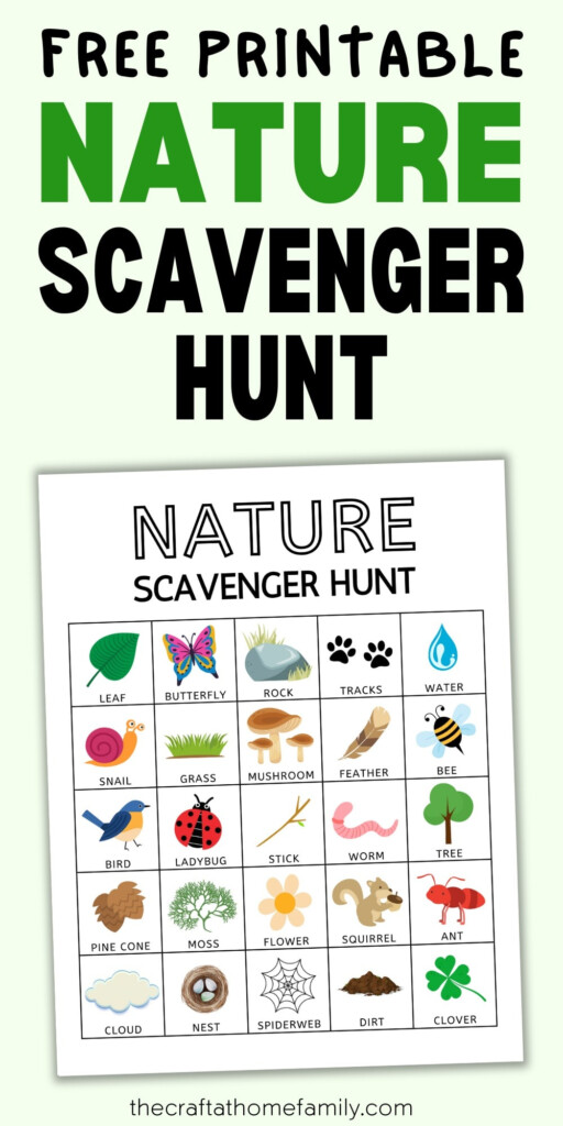 Free Printable Nature Scavenger Hunt For Kids The Craft at Home Family