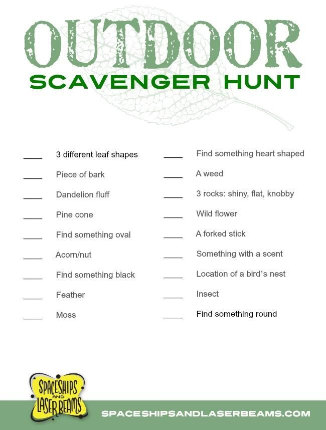 Free Printable Outdoor Treasure Hunt Clues