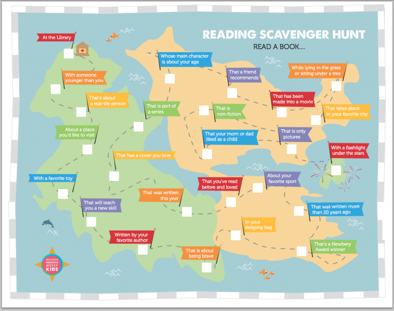 Free Printable Reading Scavenger Hunt Modern Parents Messy Kids