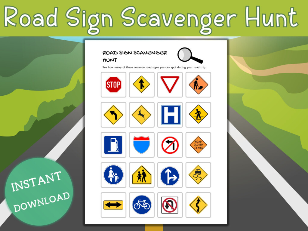 Free Printable Road Sign Scavenger Hunt Download Free Printable Road 