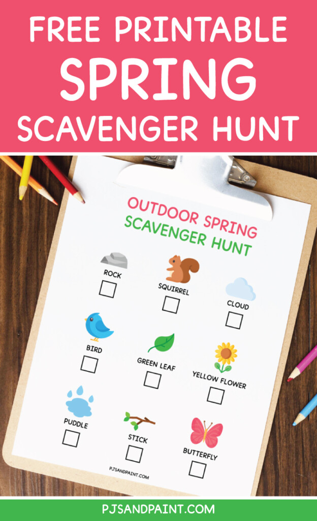 Free Printable Spring Scavenger Hunt Pjs And Paint