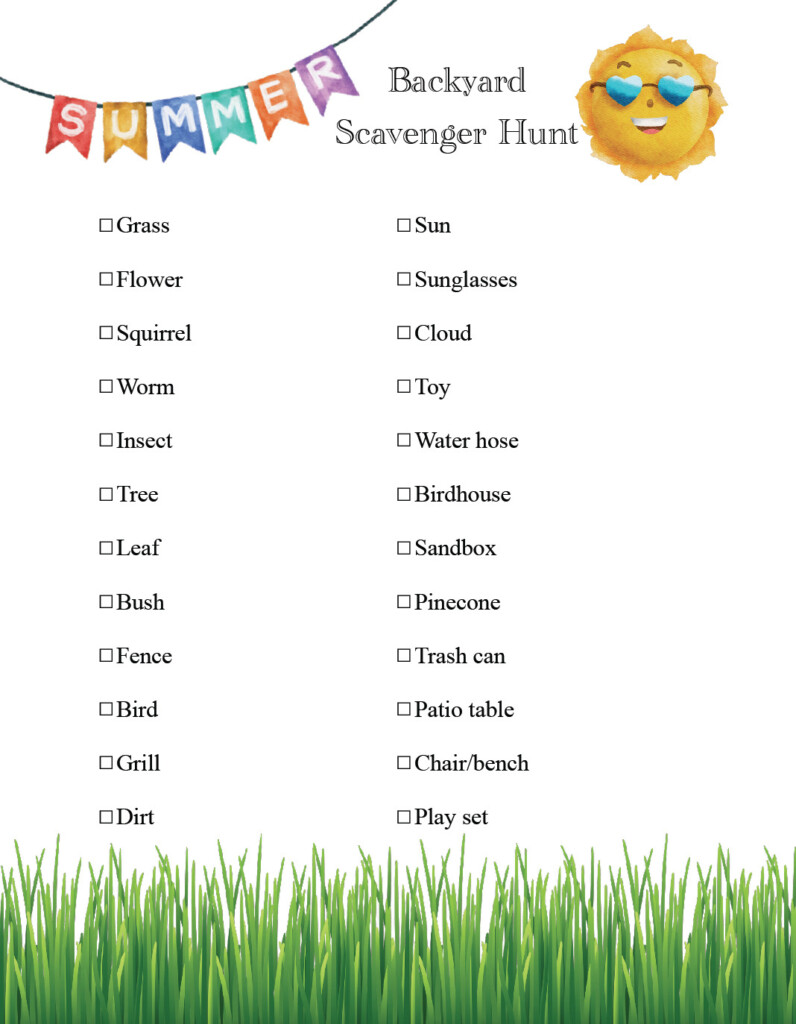 Free Printable Summer Scavenger Hunts 6 Options
