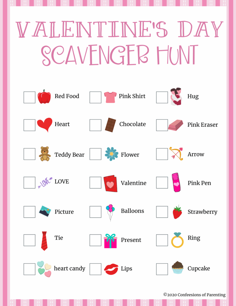 Free Printable Valentines Day Scavenger Hunt Artofit