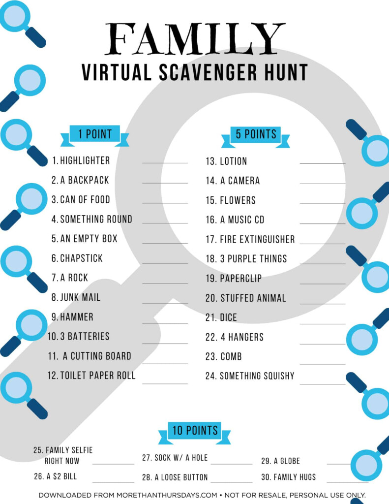 Free Printable Virtual Scavenger Hunt Vrogue co