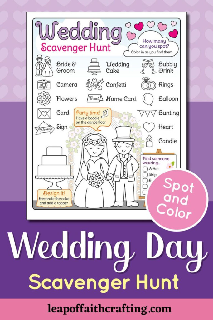 FREE Wedding Scavenger Hunt Printable Leap Of Faith Crafting