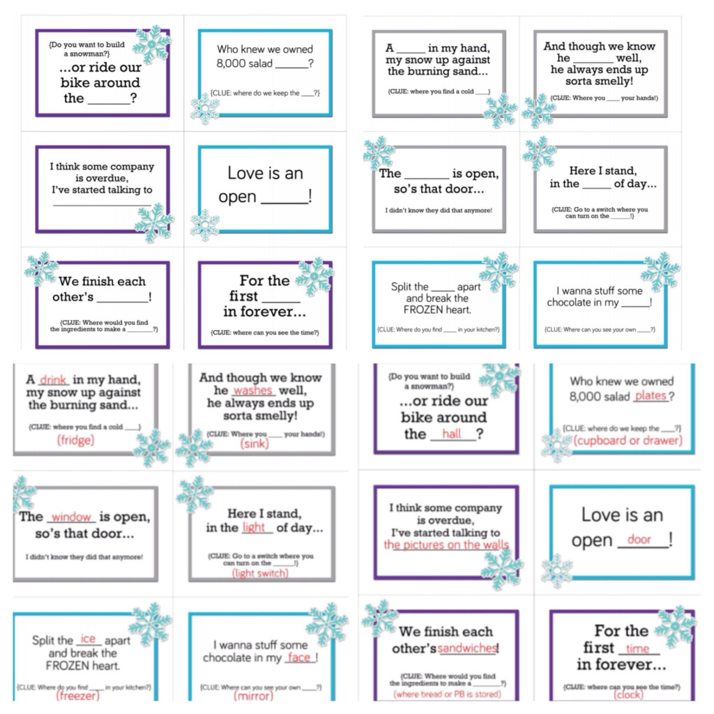 FROZEN SCAVENGER HUNT Frozen Scavenger Hunt Frozen Birthday Games 