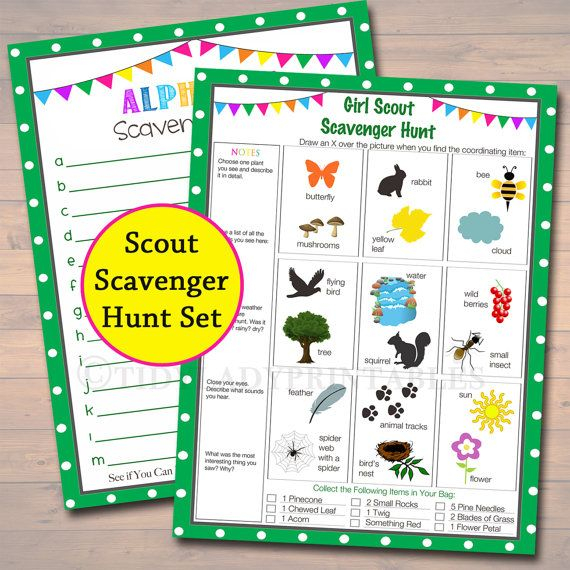 Girl Scout Scavenger Hunts Scout Activity Girl Scout Printables 
