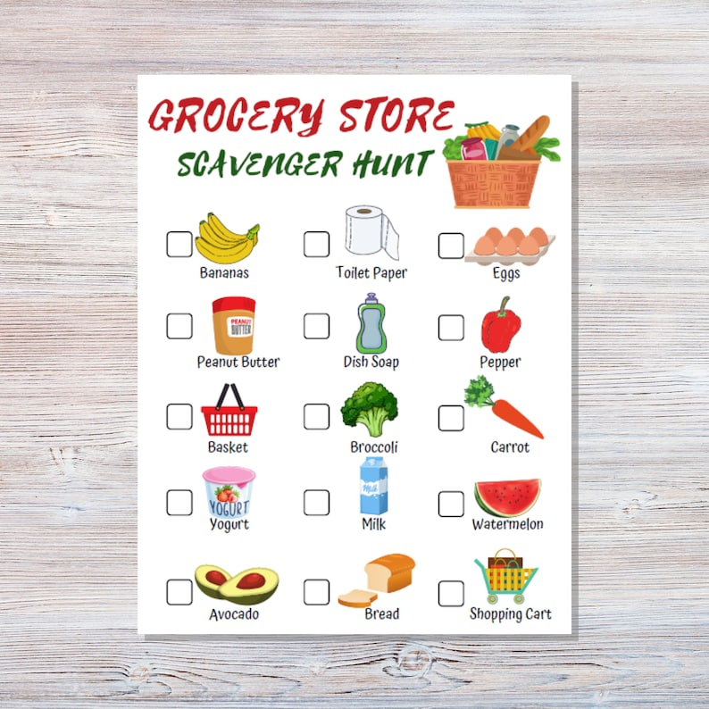 Grocery Store Scavenger Hunt Printable Outdoors Scavenger Hunt 