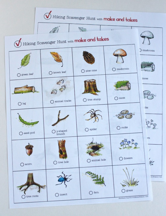 Hiking Scavenger Hunt Printable For Kids Make And Takes