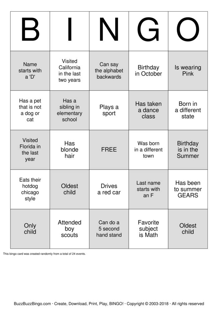 Human Scavenger Hunt Bingo Cards To Download Print And Customize 