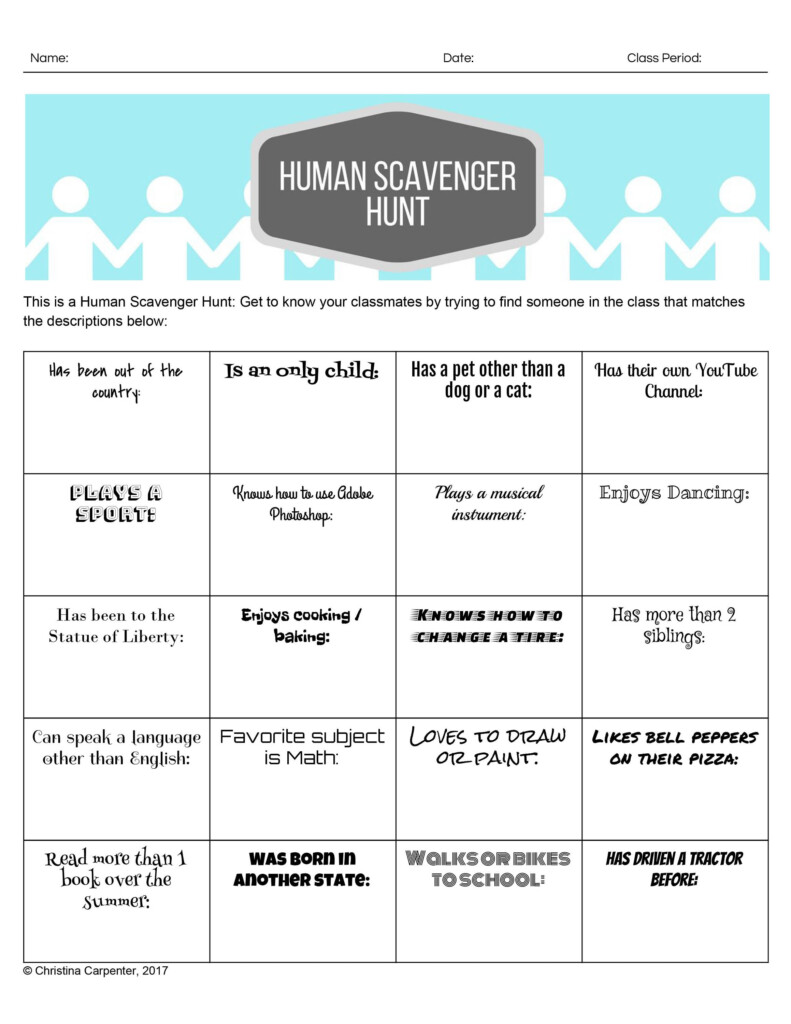 Human Scavenger Hunt Digital Download Etsy