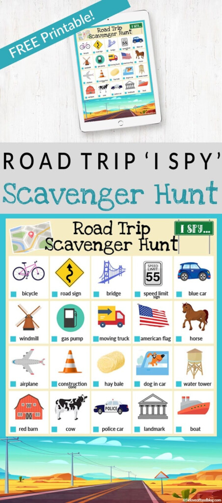 I Spy Road Trip Scavenger Hunt Free Printable For The Love Of Food