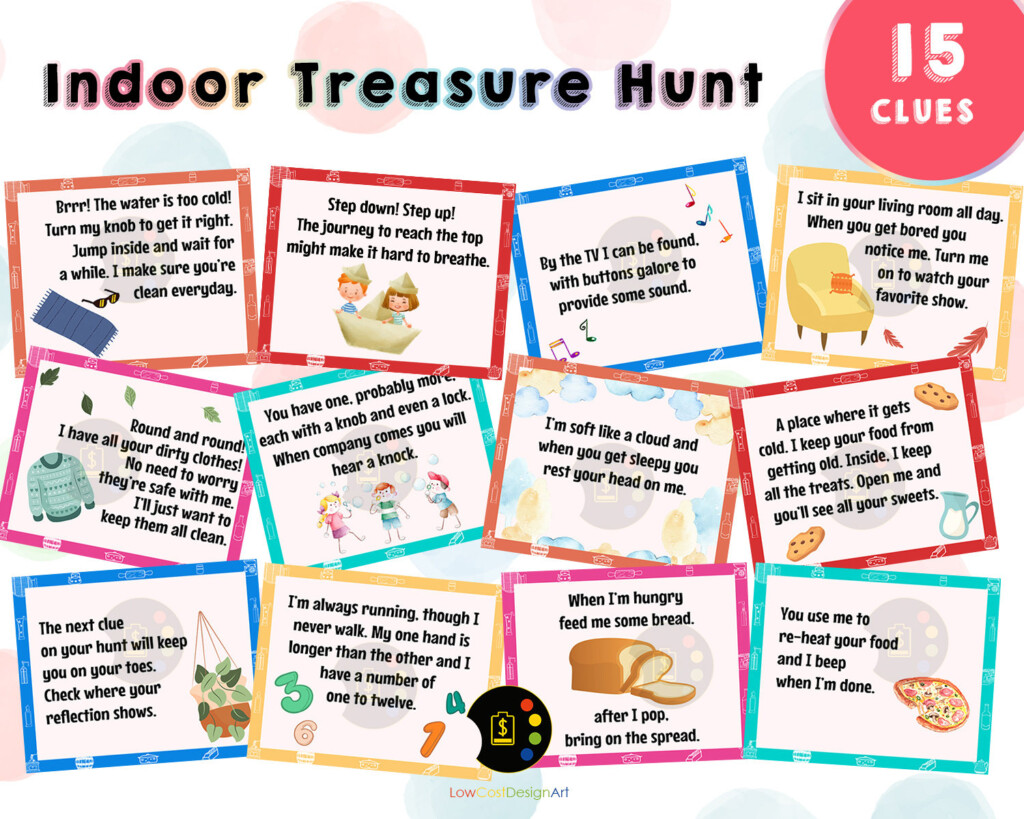 Indoor Scavenger Hunt Clue Ideas