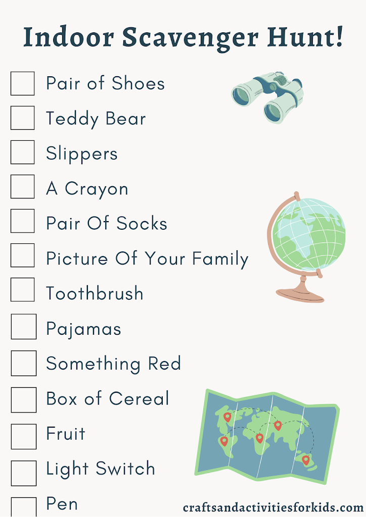 Indoor Scavenger Hunt For Kids Free Printable TWINS Magazine
