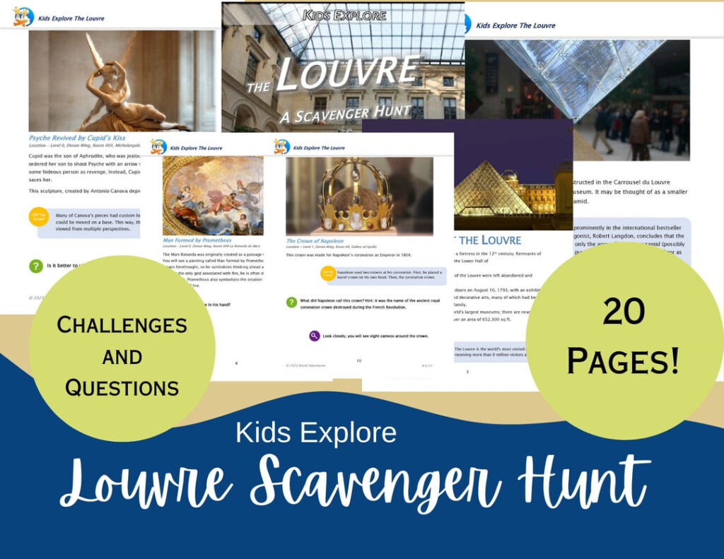 Kids Explore The Louvre Scavenger Hunt France Printable 