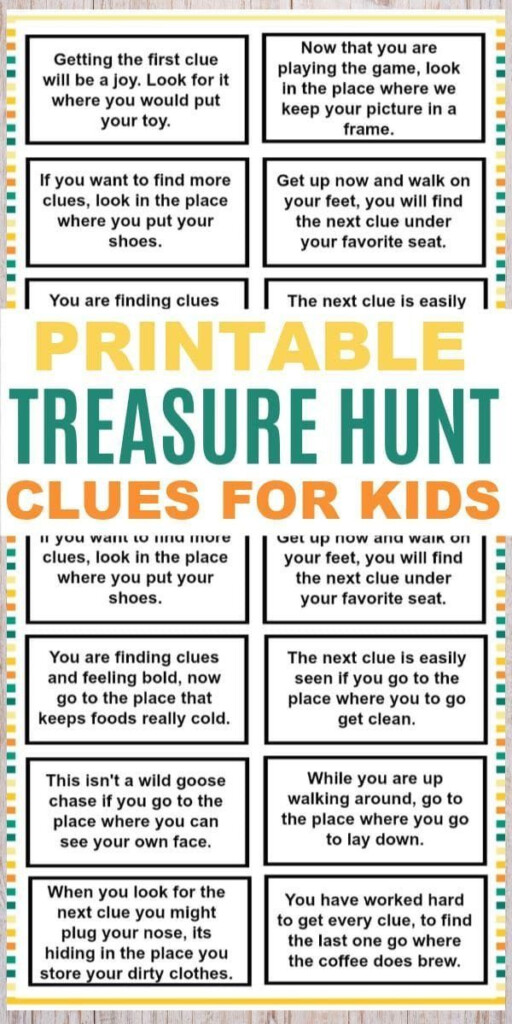 Kids Scavenger Hunt Clues Printable