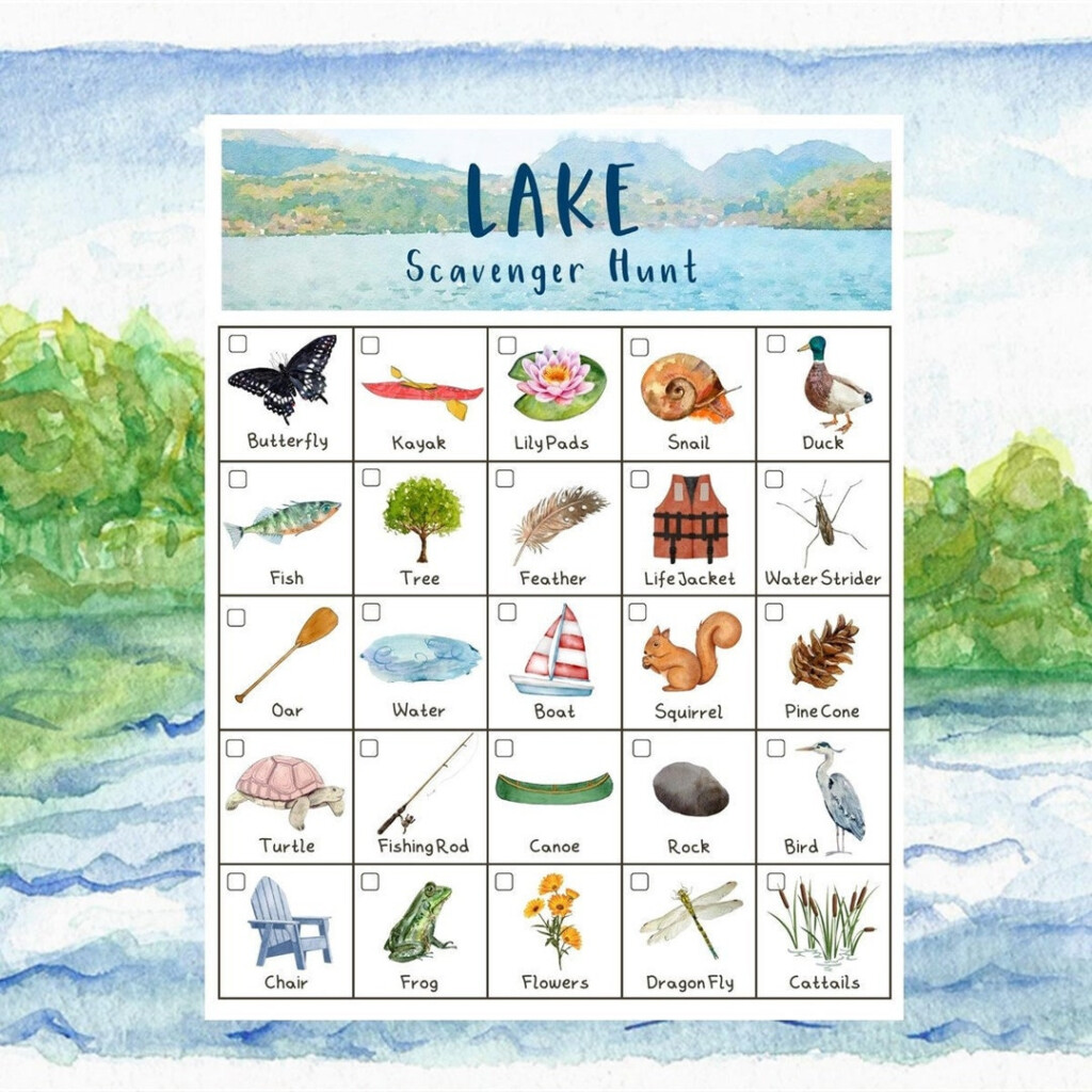 Lake Scavenger Hunt For Kids Printable Instant Download Etsy