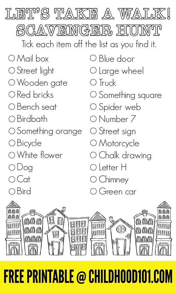 Let s Take A Walk Family Scavenger Hunt Printable Scavenger Hunt 