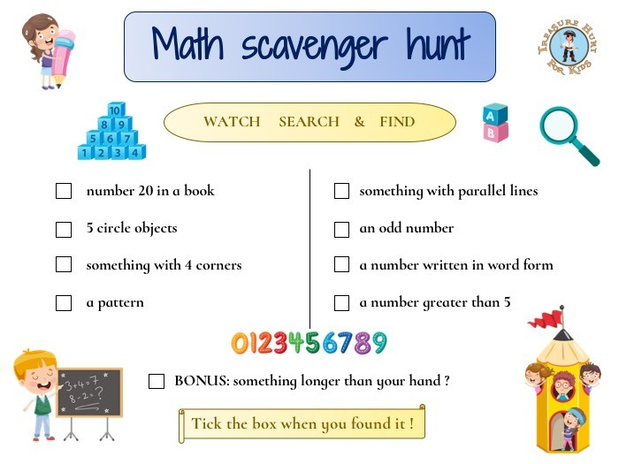Math Scavenger Hunt Treasure Hunt 4 Kids Free Game For Kids