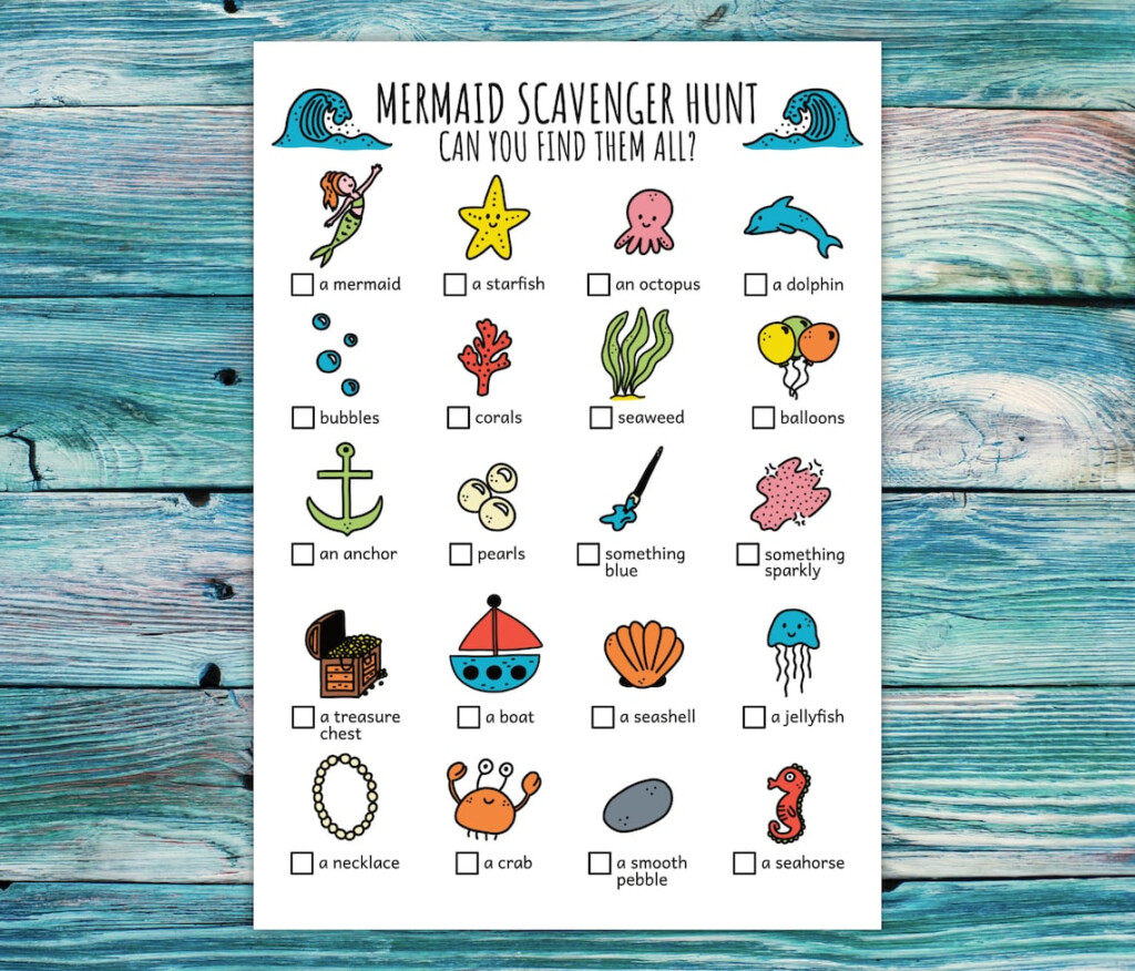 Mermaid Scavenger Hunt For Kids Magical Sea Treasure Hunt Mermaid 