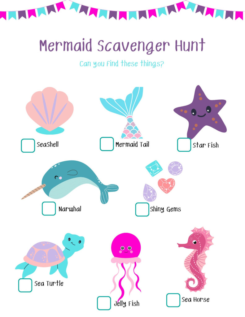 Mermaid Themed Scavenger Hunt Etsy