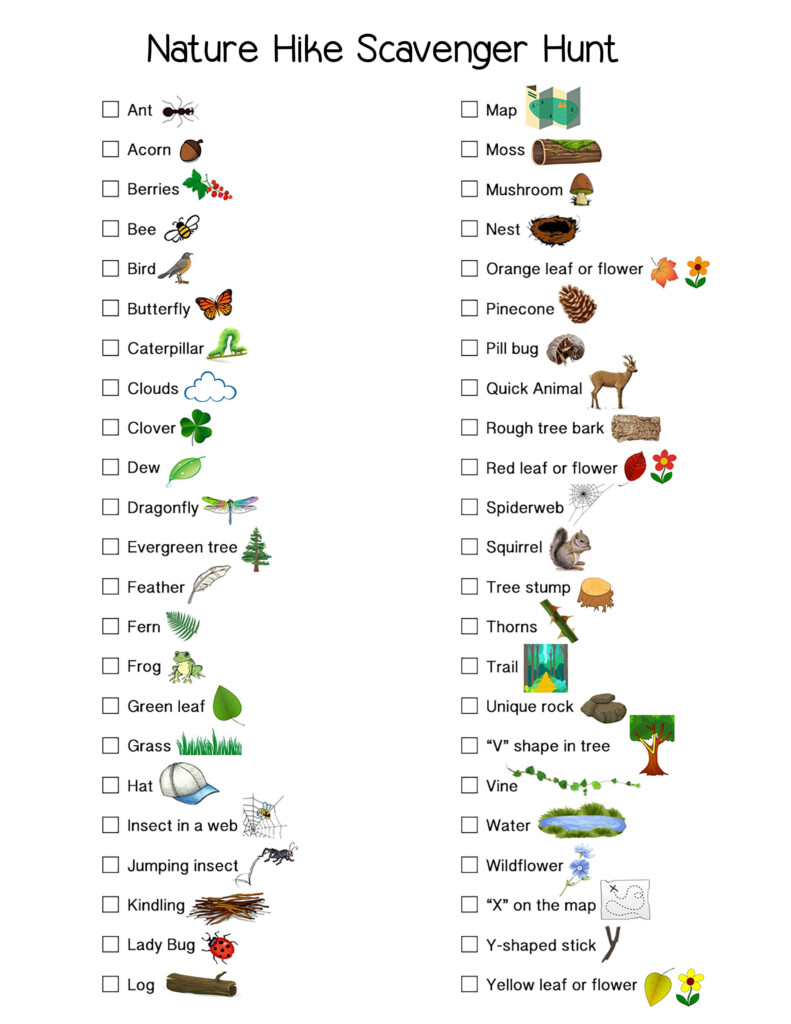 Nature Hike Scavenger Hunt Free Printable Artofit