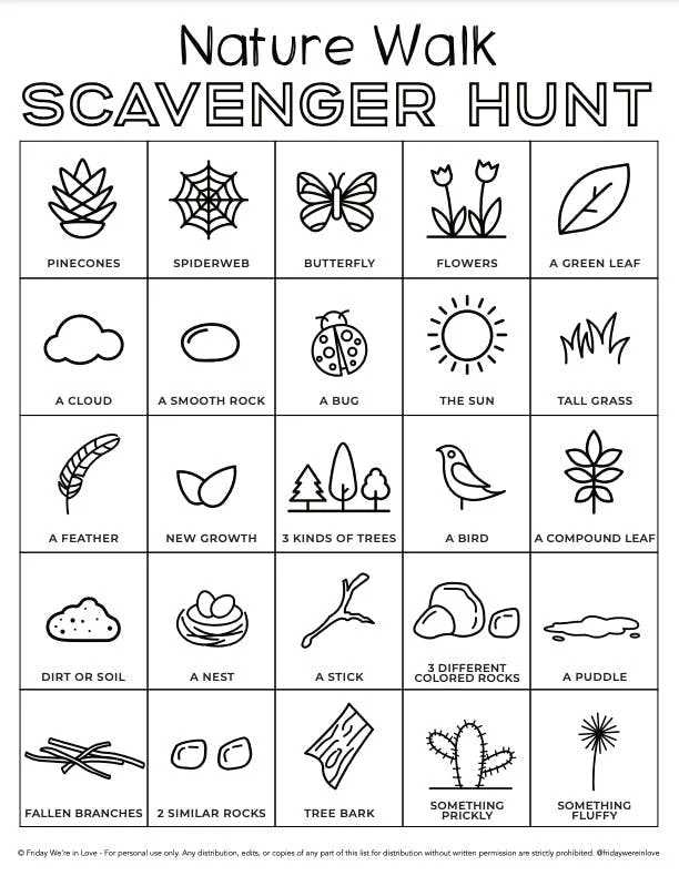 Nature Scavenger Hunt Free Printable Nature Scavenger Hunts 