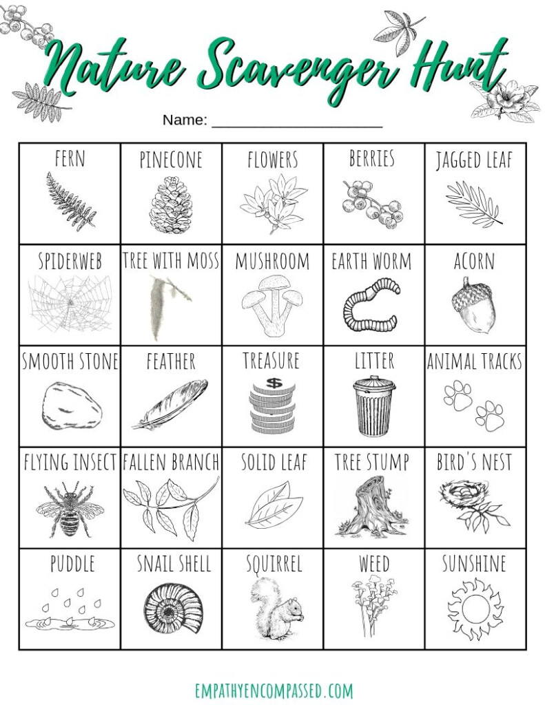 Nature Scavenger Hunt Printables