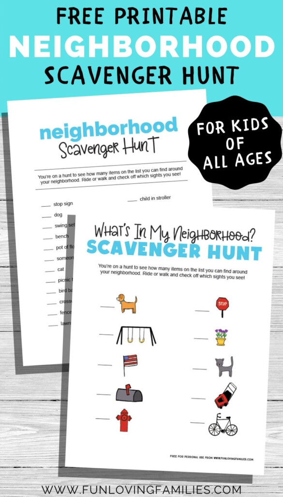 Neighborhood Scavenger Hunt Printable Fun Loving Families