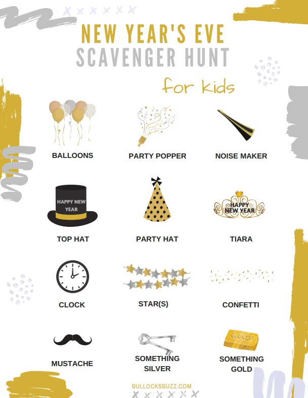 New Year s Eve Scavenger Hunt For Kids Free Printable
