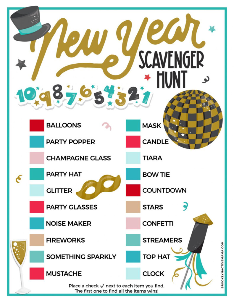 New Year Scavenger Hunt Game Free Printable Family Fun