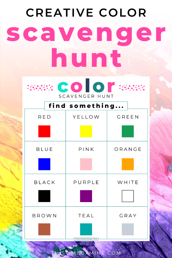 Outdoor Color Scavenger Hunt Printable