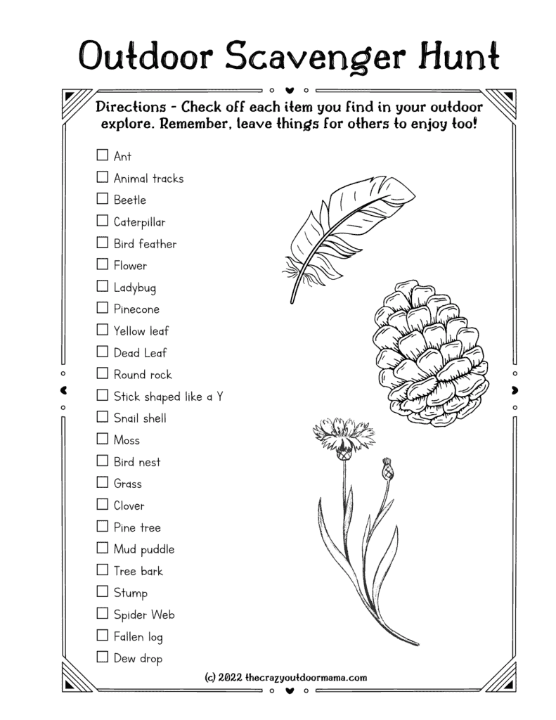 Outdoor Scavenger Hunt 5 Free Printables For ALL Ages The Crazy 
