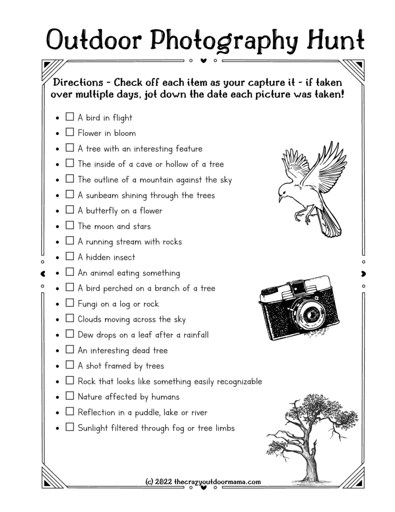 Outdoor Scavenger Hunt 5 Free Printables For ALL Ages The Crazy 